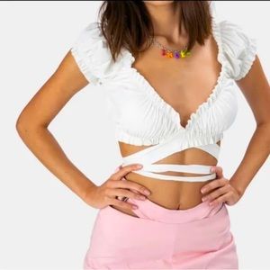 White cross crop top!